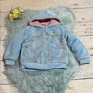 Disney Princess Blue Fleece Zip Up sz 5
